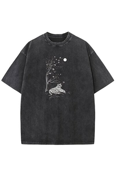 ZEMLİYA Βίντατζ πλυμένο μπλουζάκι oversized
