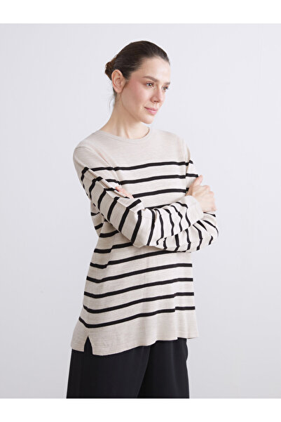 LC Waikiki Crew Neck Striped Women's Knitwear Sweater
