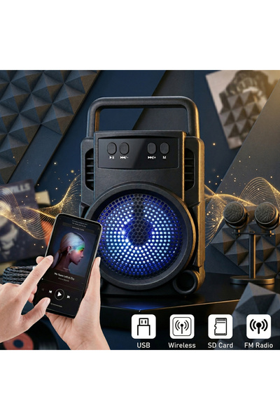 wiks Bluetooth Hoparlör Ses Bombası Speaker Haporlör 3inç Kablosuz Hoparlör S...