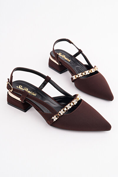 Madam Tarz SPR-3647 Παπούτσια με ίσιο τακούνι και λεπτομέρεια από πέτρα