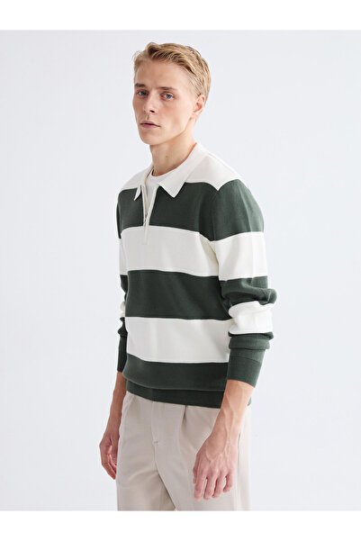 LC Waikiki Polo Neck Striped Men's Knitwear Sweater