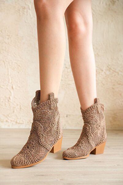 GOFFSHOES Women's Jersey Summer Cowboy Boots - Nude