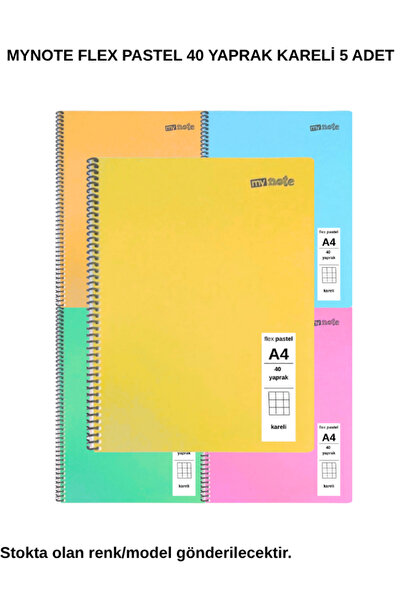 Mynote FLEX Παστέλ Σημειωματάριο Α4 40 Φύλλα Καρό 5 Τεμάχια