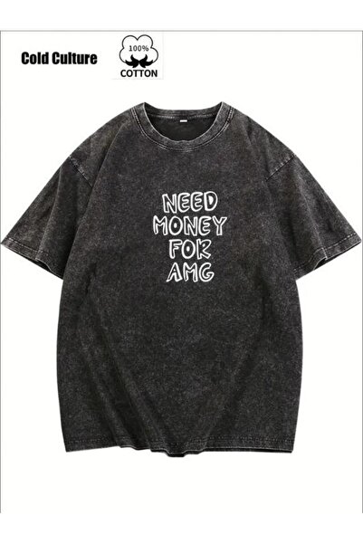 ZEMLİYA Βίντατζ πλυμένο μπλουζάκι oversized