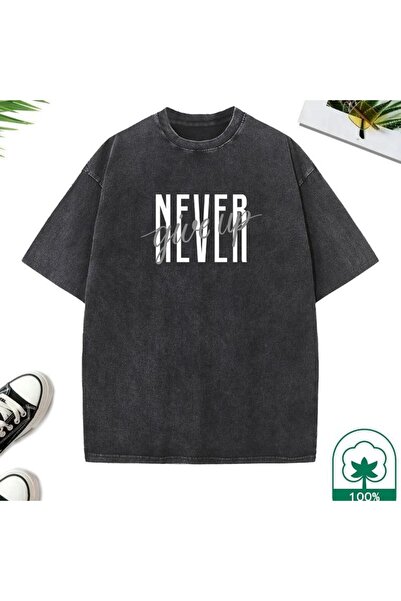 ZEMLİYA Βίντατζ πλυμένο μπλουζάκι oversized