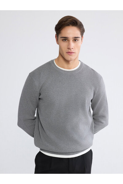 LC Waikiki Crew Neck Long Sleeve Men's Tricot Sweater