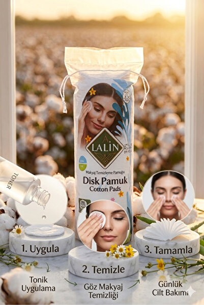 hahline herşey 70 Adet Makyaj Temizleme Pedi, Disk Pamuk, Yuvarlak Premium Kalite Yüz Silme Makyaj Çıkarma Pamuğu