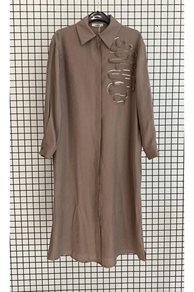 Armine Trendy Patterned Hidden Button Comfortable Fit Cotton Summer Tunic