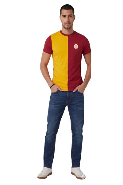 Galatasaray Μερικό Κίτρινο-Κόκκινο T-Shirt 5 Αστέρων για Ενήλικες