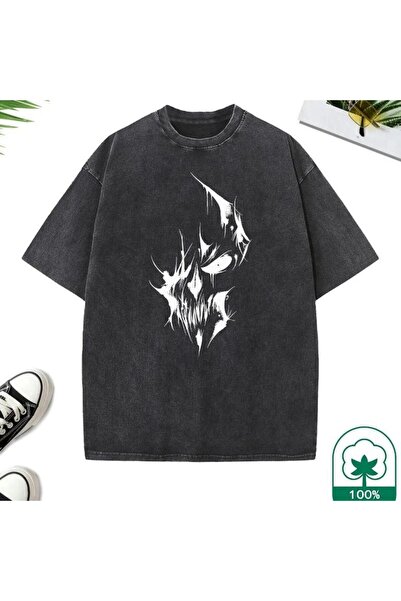 PENTHİLUS Βίντατζ πλυμένο μπλουζάκι oversized