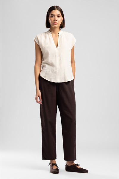 Lee Cooper Alberta Γυναικείο Βαμβακερό Παντελόνι με Κωνική Εφαρμογή Βιζόν