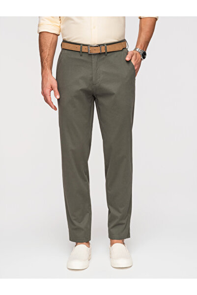 OMBRE Bărbați Pantaloni Chino Eleganți OM-PACP-0293 Kaki
