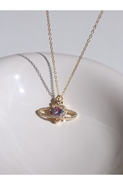 Reorah Collection Hearted Saturn Necklace