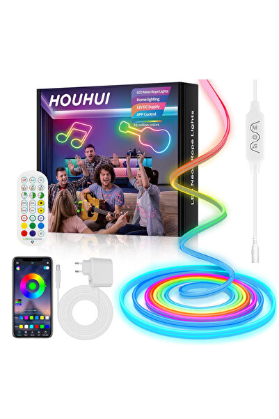 OEM HOUHUI neon light strip, 5 m RGB LED neon strip with remote control