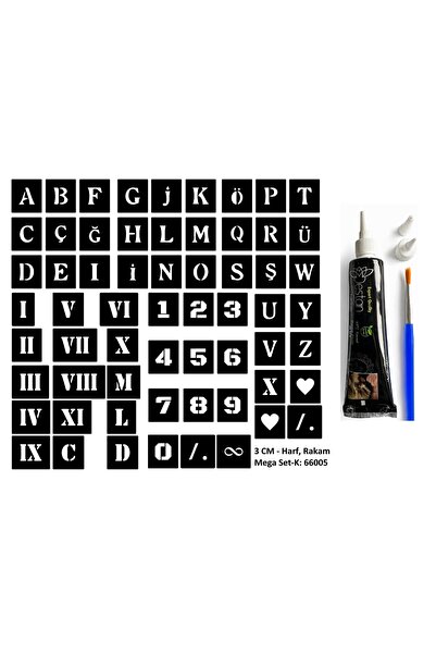Airbrush Tattoo Hint Kınası ve Şablonla Geçici Dövme Yapma Seti Set 5