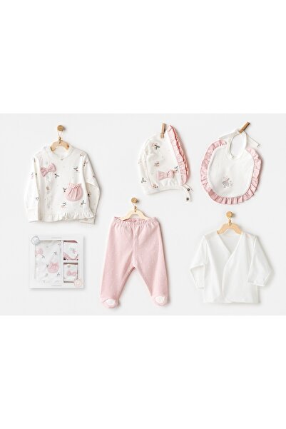 andywawa طقم من 5 قطع مصنوع من القطن بنسبة 100% باللون الوردي