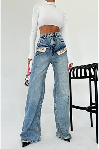 DENİKK TREND PREMIUM ΨΗΛΟΜΕΣΩΤΟ ΤΖΙΝ ΠΑΝΤΕΛΟΝΙ ΠΑΛΑΖΟ ΜΕ ΦΑΡΔΙΑ ΜΠΑΤΣΟΥΛΑ - P...