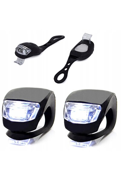 CN Σετ 2 φώτων ποδηλάτου σιλικόνης, LED, μαύρου χρώματος 14280_CZ