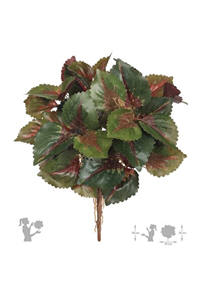 Roberto Rossi Begonia Rex artificiala verde cu rosu D35xH40 cm cu protectie UV