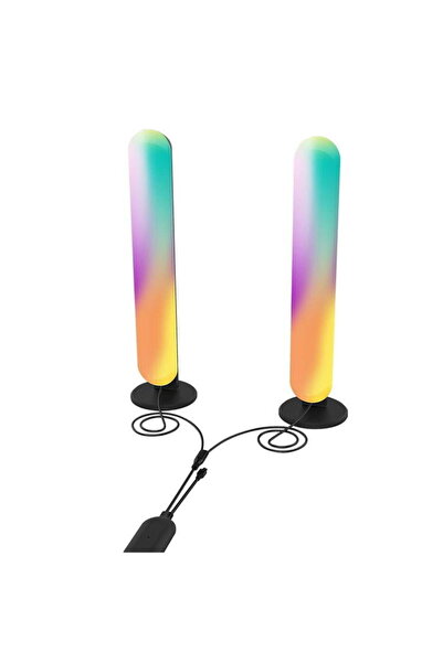 Banqiu Set LED Lamps Ambient Light RGB, Wireless and USB Connection, 2 pcs, W...