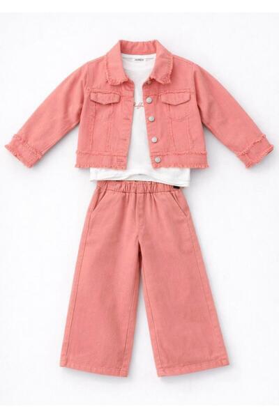 Emilakids طقم علوي وسفلي للفتيات مهدّب