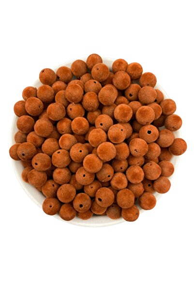 Hedef Bijuteri 10mm Kahverengi Kadife Boncuk, Takı Yapım, Çanta Boncuğu (100 gr, ~180 Adet)