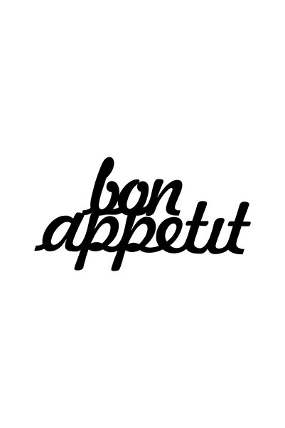 OEM Decor de perete Bon Apetit Re-Bloom, metal, negru, 50 x 30 cm