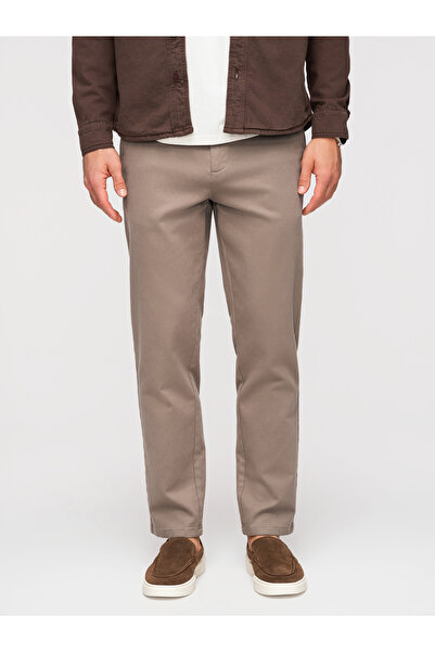 OMBRE Pánské Kalhoty společenské slim OM-PACP-0294 Ash