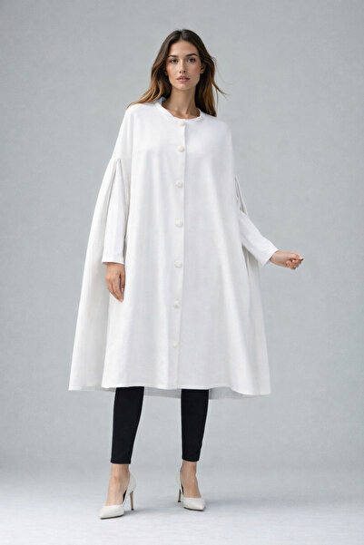 hacker Women's Casual White Sleeveless Cashmere Coat Poncho