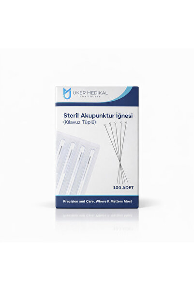 UKER Steril Akupunktur İğnesi 0.25 X 30 mm ( Klavuz Tüplü )100’lü Paket