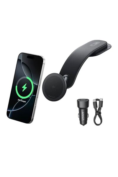 Generic شاحن سيارة لاسلكي أنكر ماججو مع حامل من السبائك (H) غير متصل بالإنترن...