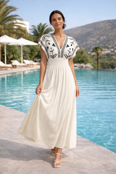 Sea Style Stylish and Comfortable Knitwear Maxi Dress