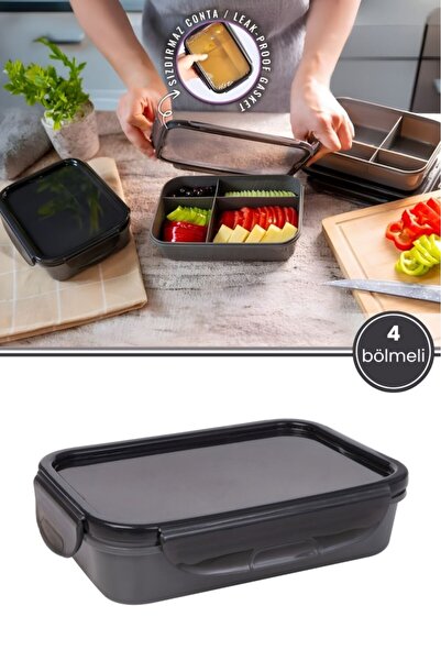 Flora 4 Bölmeli Sızdırmaz Kahvaltılık, Taşınabilir Diyet Kabı Kahvaltı Beslen...