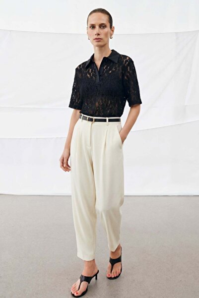 Sateen Παντελόνι Καρότο Talia - Εκρού