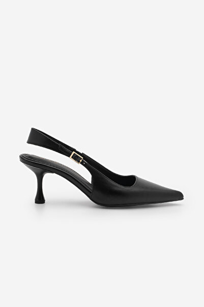 Marjin Γυναικεία παπούτσια στιλέτο με μυτερή μύτη και χοντρό λουράκι, κοντά κ...