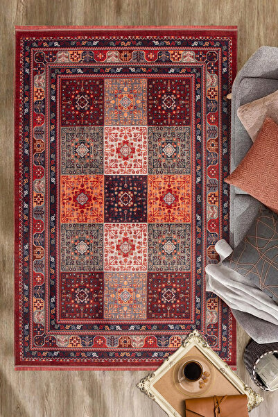 CELİVA HOME CONCEPT Afgani Vintage Klasik Desenli, Eskitme Görünümlü Şık Salo...