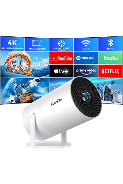 XuanPad Mini Proiector LED 11000L 1080P WiFi Bluetooth cu Corecție Automată a...
