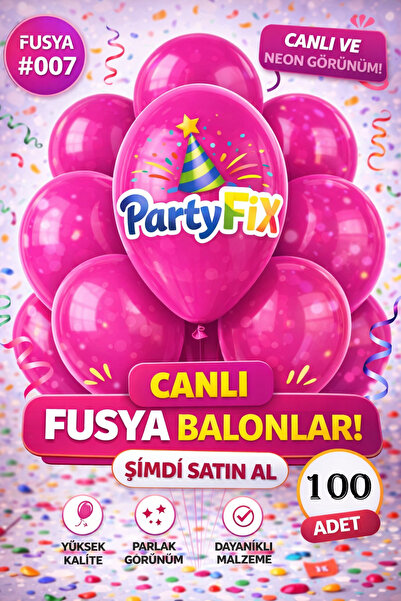 BALON DİYARI 100 Adet Fuşya Premium Lateks Balon | Dayanıklı Organizasyon Balonu