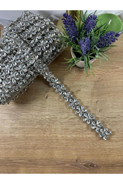jasmina store Kristal taşlı yapışma çiçek şerit (1MT)