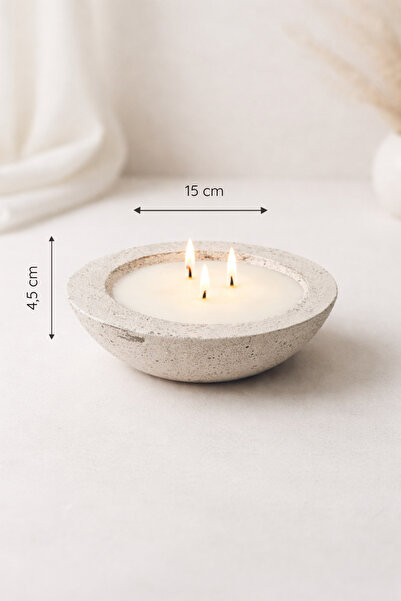 mindsoho Dokulu Asimetrik Doğal Soya Wax Mum Kasesi | Yasemin Kokulu | 15cm