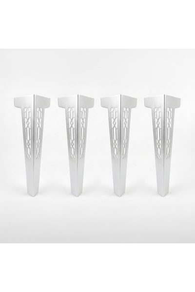 UYART HOME Uyart S4 Orion Chrome Metal Table Leg – Geometric Patterned Design...