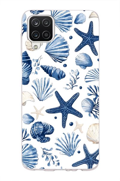 FLAMENKO Samsung Galaxy A22 / M22 / M32 Compatible Starfish and Shells Patter...