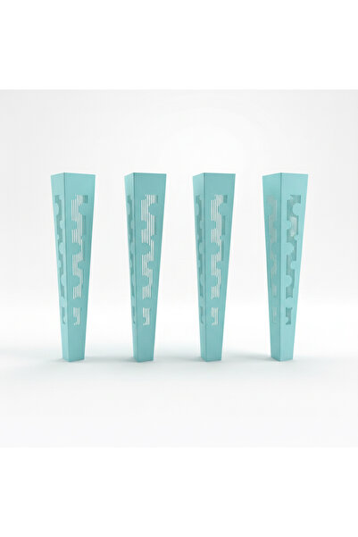 UYART HOME Uyart S9 Rhythm Turquoise Metal Table Leg – Striped Decorative Des...