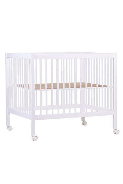 CHILDHOME 97 Πάρκο παιδικό με ρόδες, 75x95 εκ., Λευκό MDF