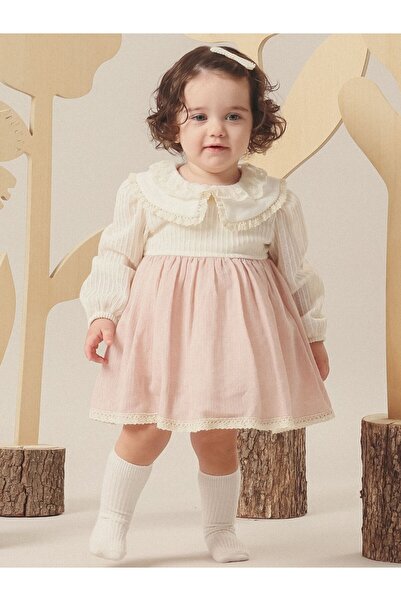 Cherrys Bebek فستان الأميرة ذو ياقة مميزة للفتيات الصغيرات