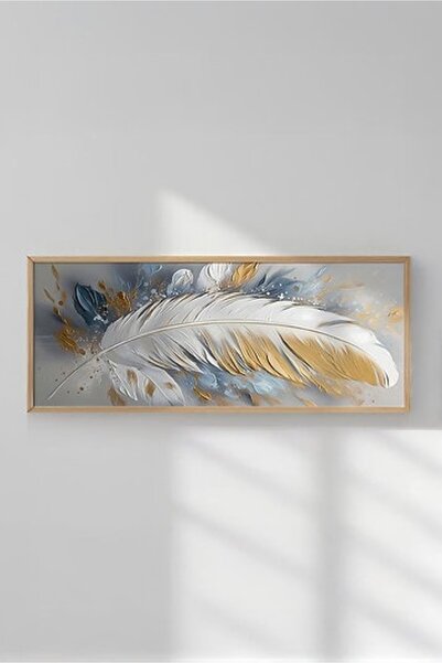 OEM Tablou decorativ Re-Bloom, model cu pene, MDF/lemn masiv, multicolor, 50 ...