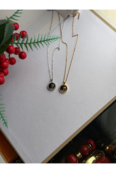 elin Küçük Prens Temalı Zirkon Taşlı Madalyon Kolye (Gold & Gümüş)