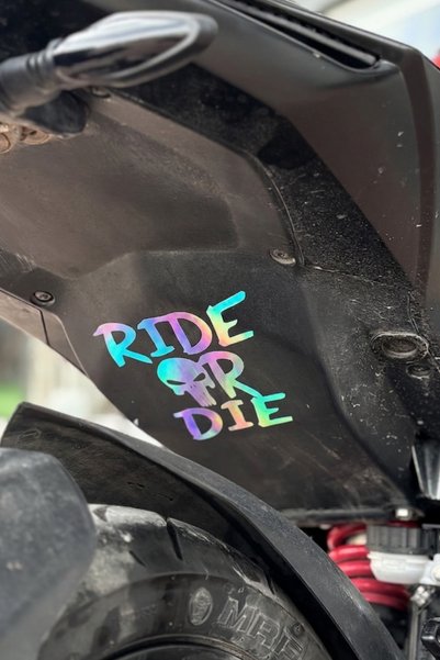 Banxtre Motosiklet Sele altı ve Depo için Kurukafalı Ride Or Die Sticker Etik...
