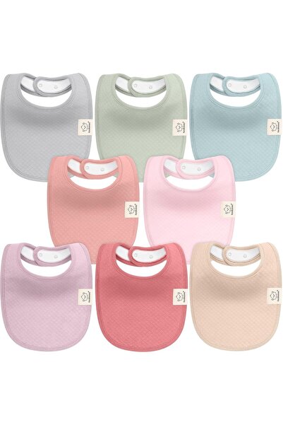 KeaBabies 8-Pack Organic Baby Bibs for Girls, Boys - Quilted Cotton Cloth Bab...