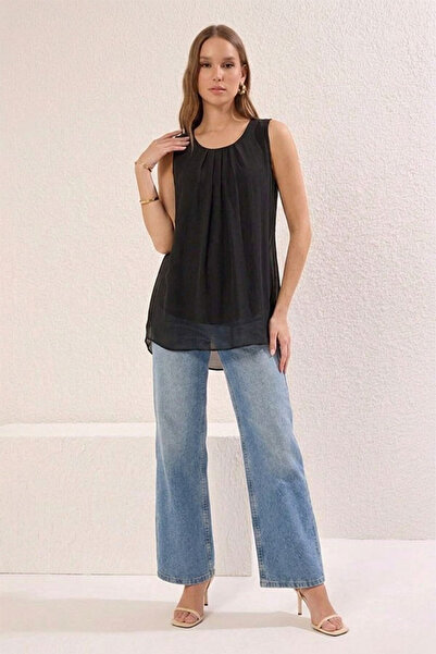 dorbe lightweight women’s pleated chiffon sleeveless layered tank top blouse